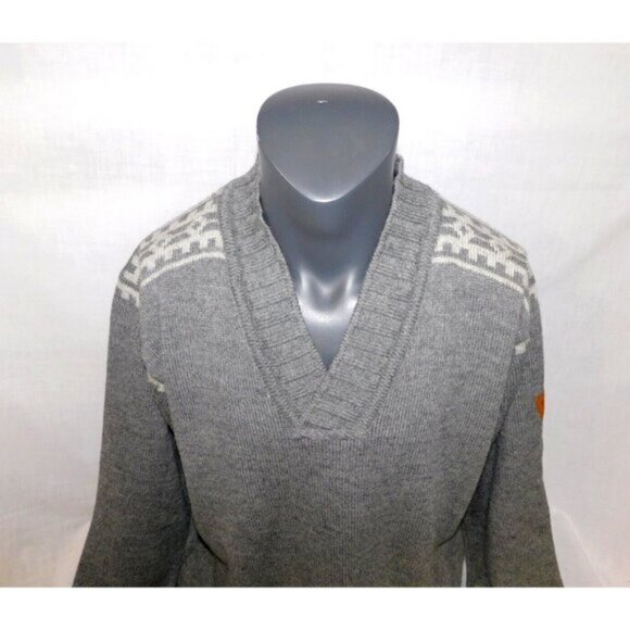 Dale of Norway XXL Gray Wool Fair Isle V neck Ski Sweater 2015 Norwegian Team - Picture 7 of 16